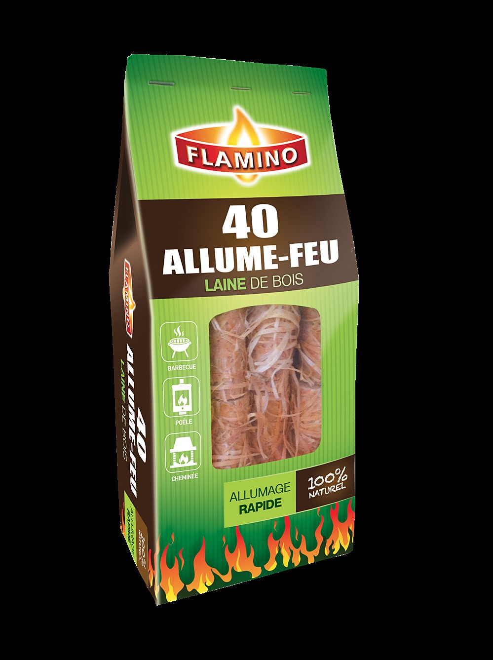 40 Allume-feux laines de bois - FLAMINO